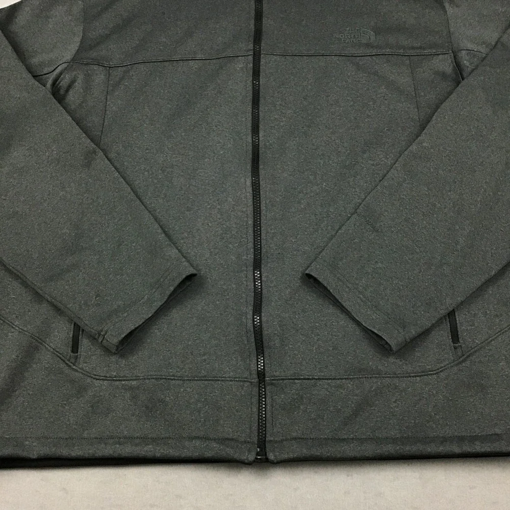 The North Face Jacket Men 2XL Gray Full Zip Gorpcore Hiking Pockets Logo XXL